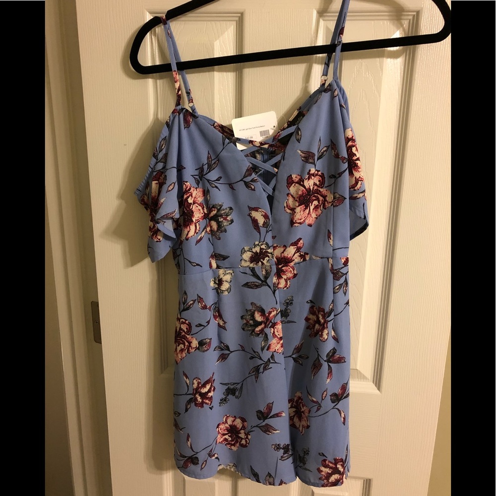 Blue flowered romper